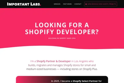Screenshot of the Important Labs, LLC homepage