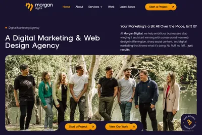 Screenshot of the Morgan Branding Limited T/A Morgan Digital homepage