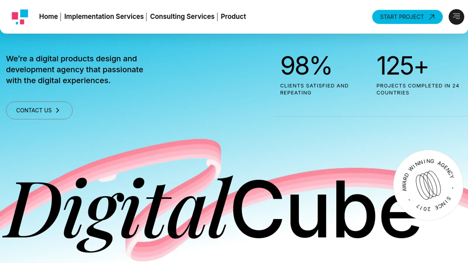 Screenshot of the Digitalcube Tech Private Limited homepage