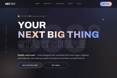 Screenshot of the NBT 360 homepage