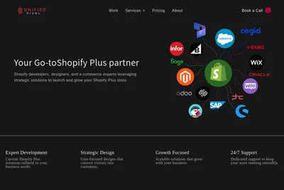 Screenshot of the Unified Pixel homepage