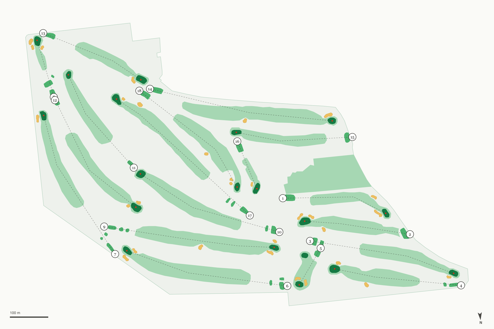 Map of Recreation Park Golf Course 18