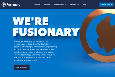 Screenshot of the Fusionary homepage