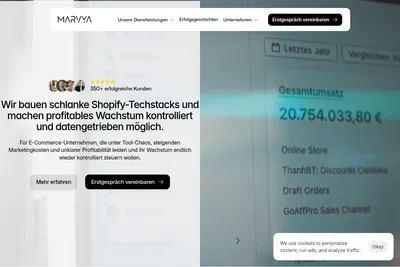 Screenshot of the Marvya GmbH homepage