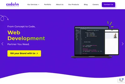 Screenshot of the Codolin Technologies Pvt Ltd homepage