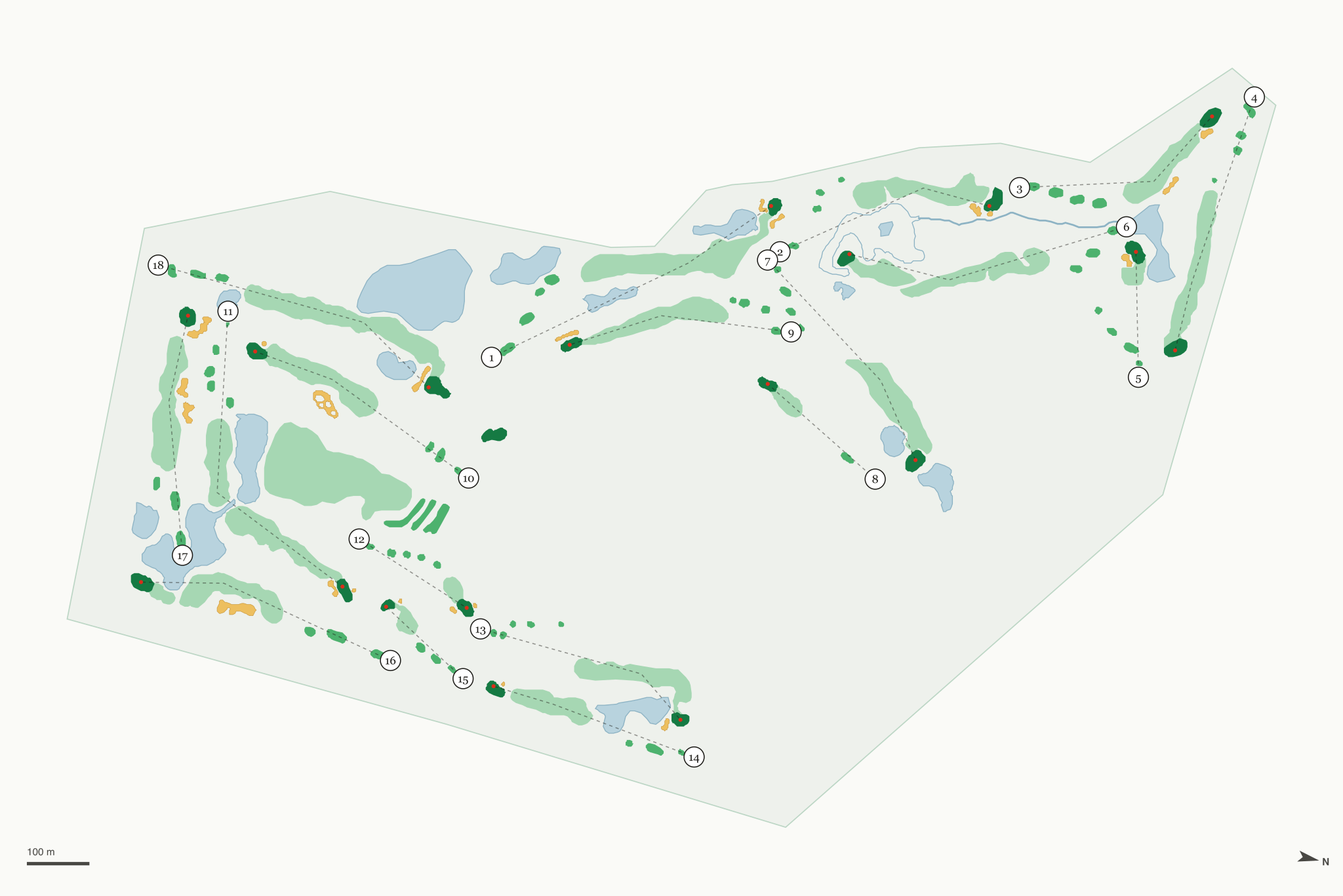 Map of Oak Shadows Golf Club
