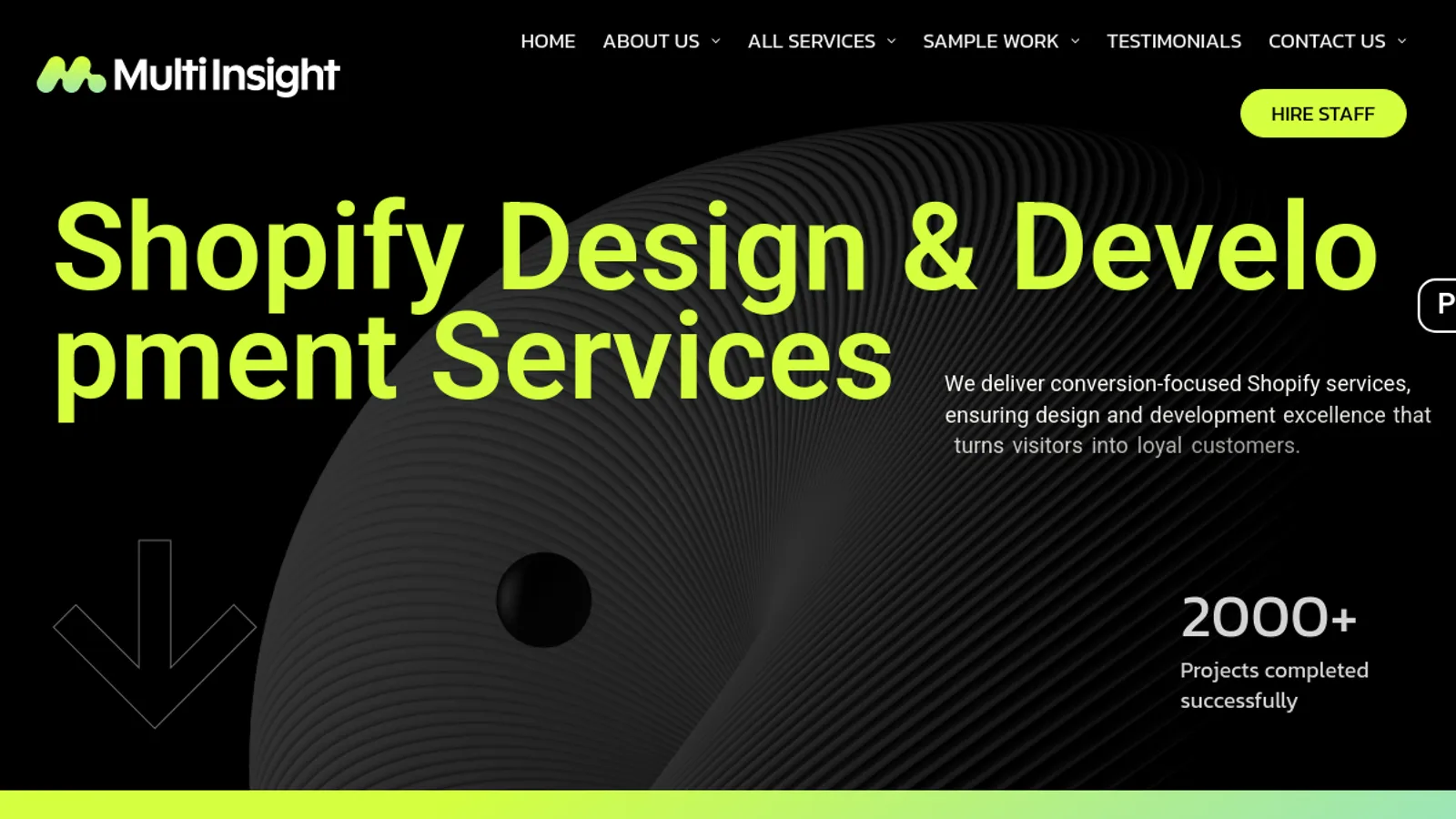 Screenshot of the Multiinsight homepage