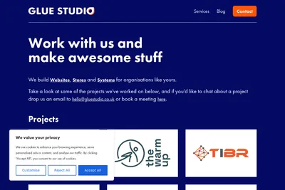 Screenshot of the Glue Digital Studio LTD homepage