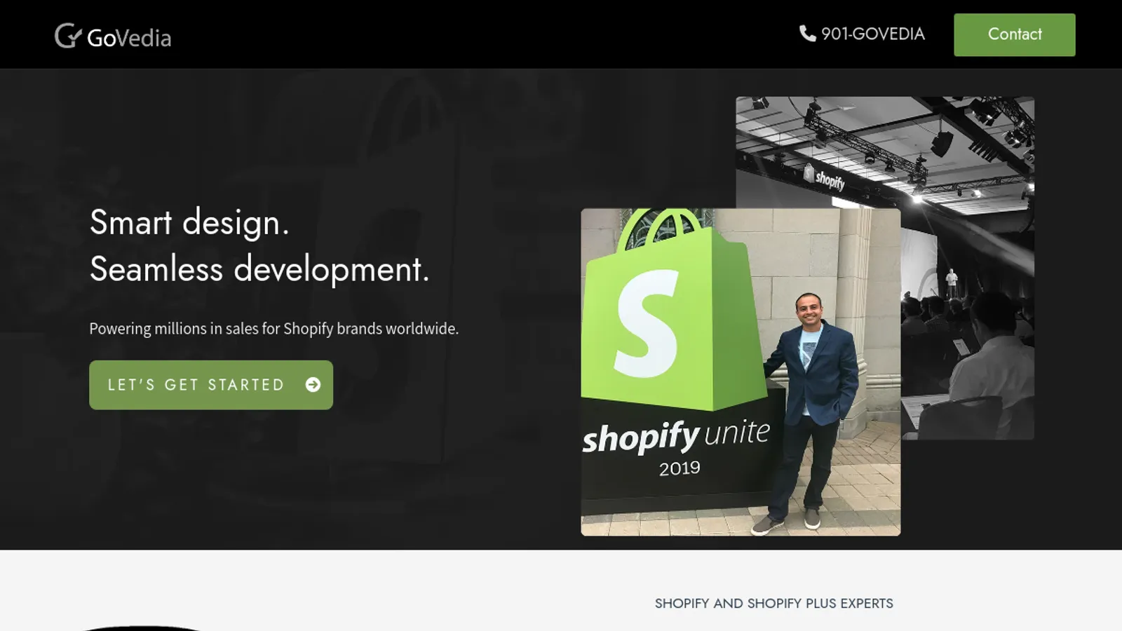 Screenshot of the GoVedia homepage