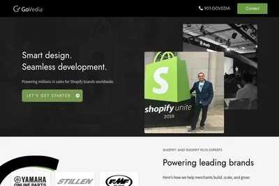 Screenshot of the GoVedia homepage