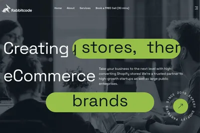 Screenshot of the Rabbitcode homepage