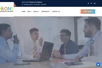 Screenshot of the On Network Solutions homepage