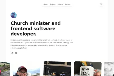 Screenshot of the James Cartwright homepage
