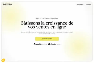 Screenshot of the IMENTO homepage