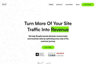 Screenshot of the MHT Media homepage