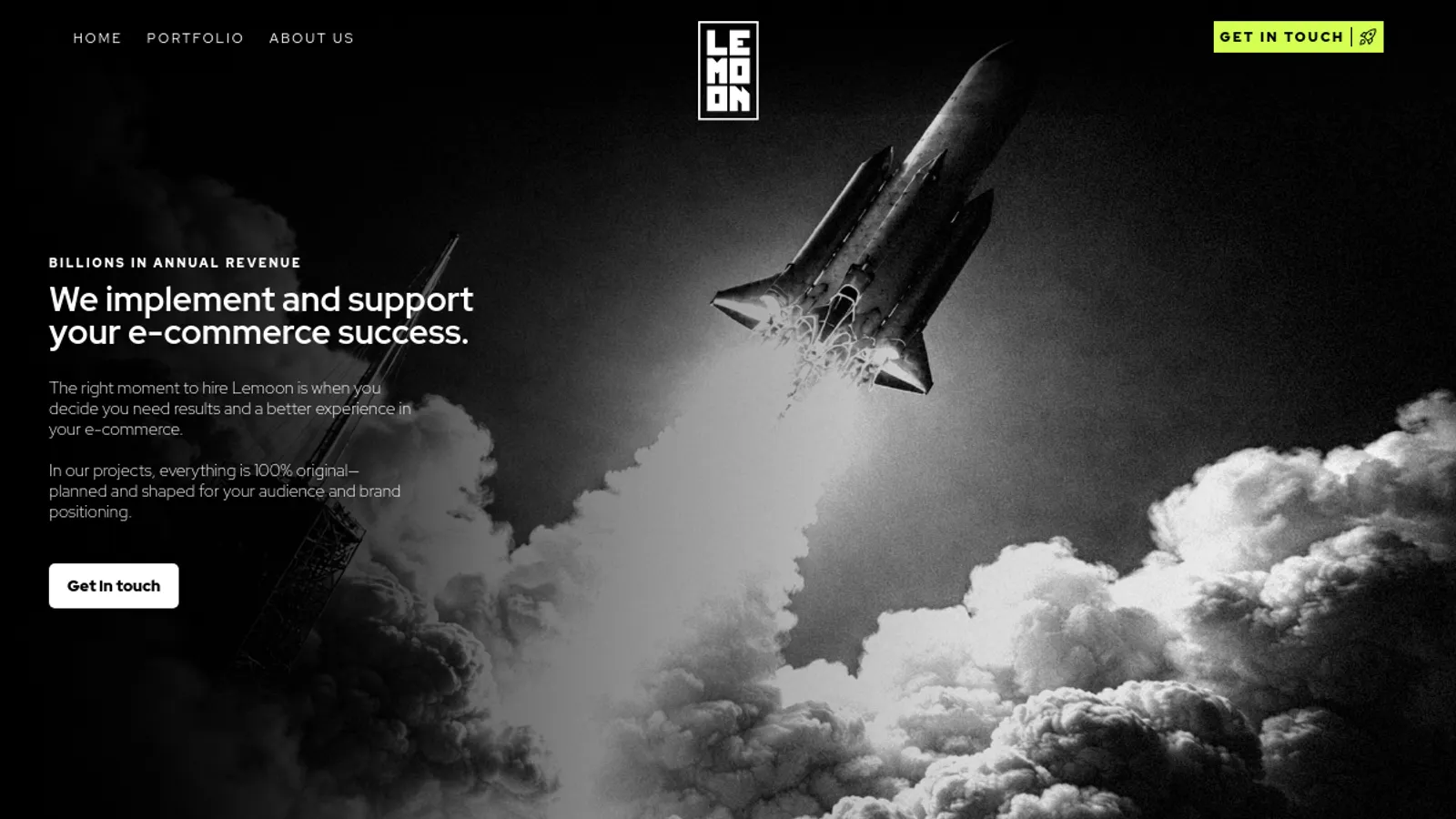 Screenshot of the Lemoon Agency homepage