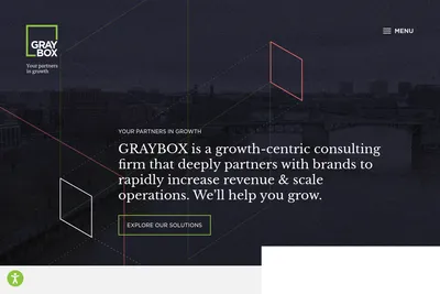 Screenshot of the GRAYBOX homepage