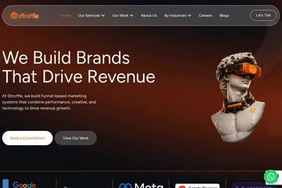 Screenshot of the Dtroffle homepage