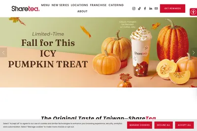 Sharetea website homepage