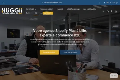 Screenshot of the Huggii homepage