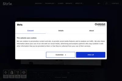 Screenshot of the Strix homepage