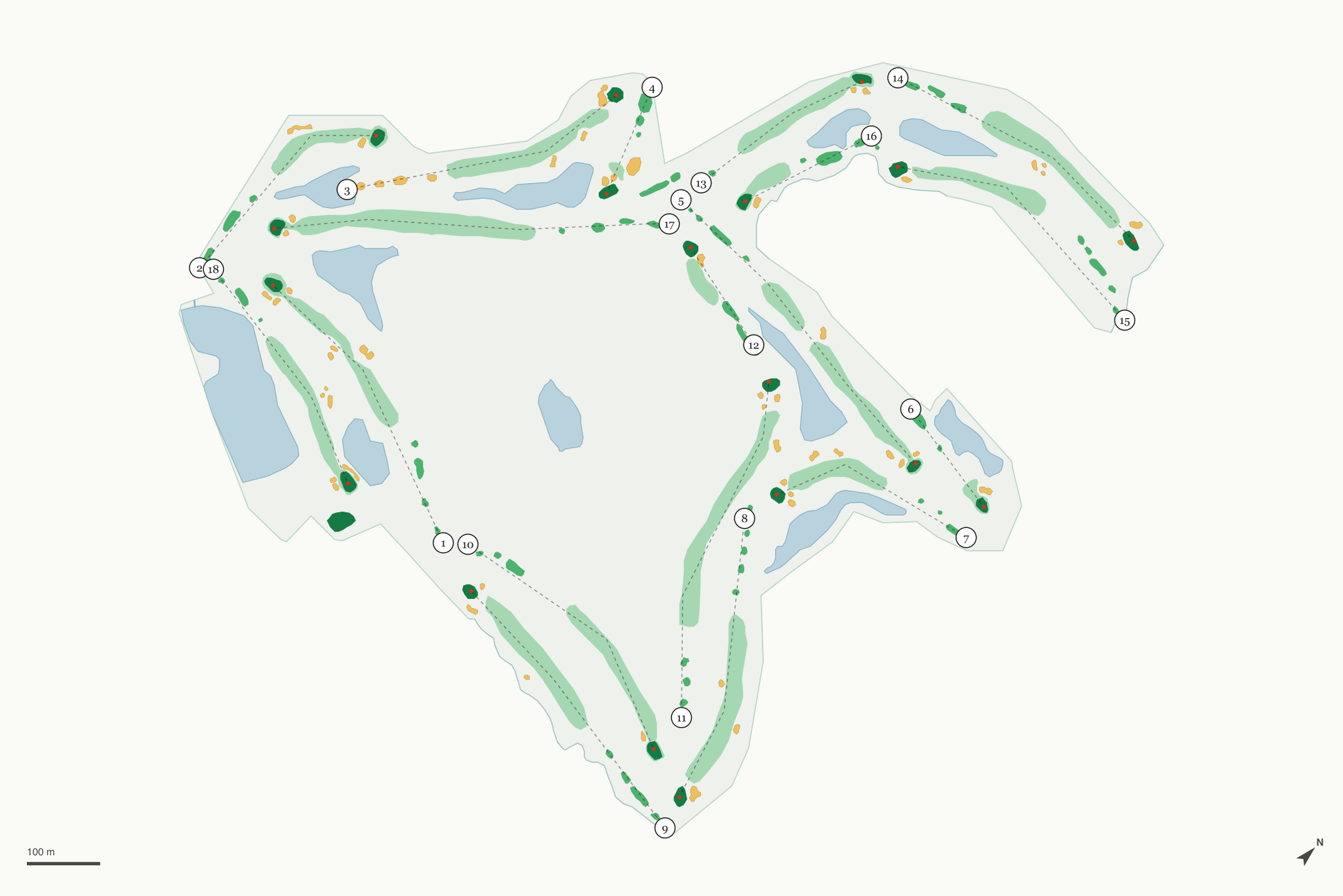 Map of Palm Aire Country Club - Oaks and Cypress Courses