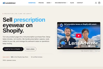 Screenshot of the LensAdvisor Pte Ltd homepage
