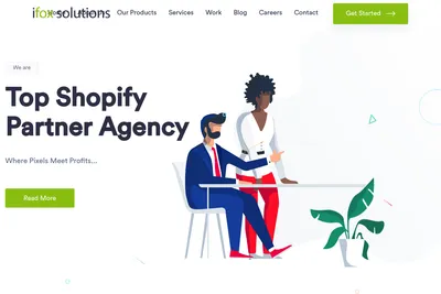 Screenshot of the Ifox Solutions homepage