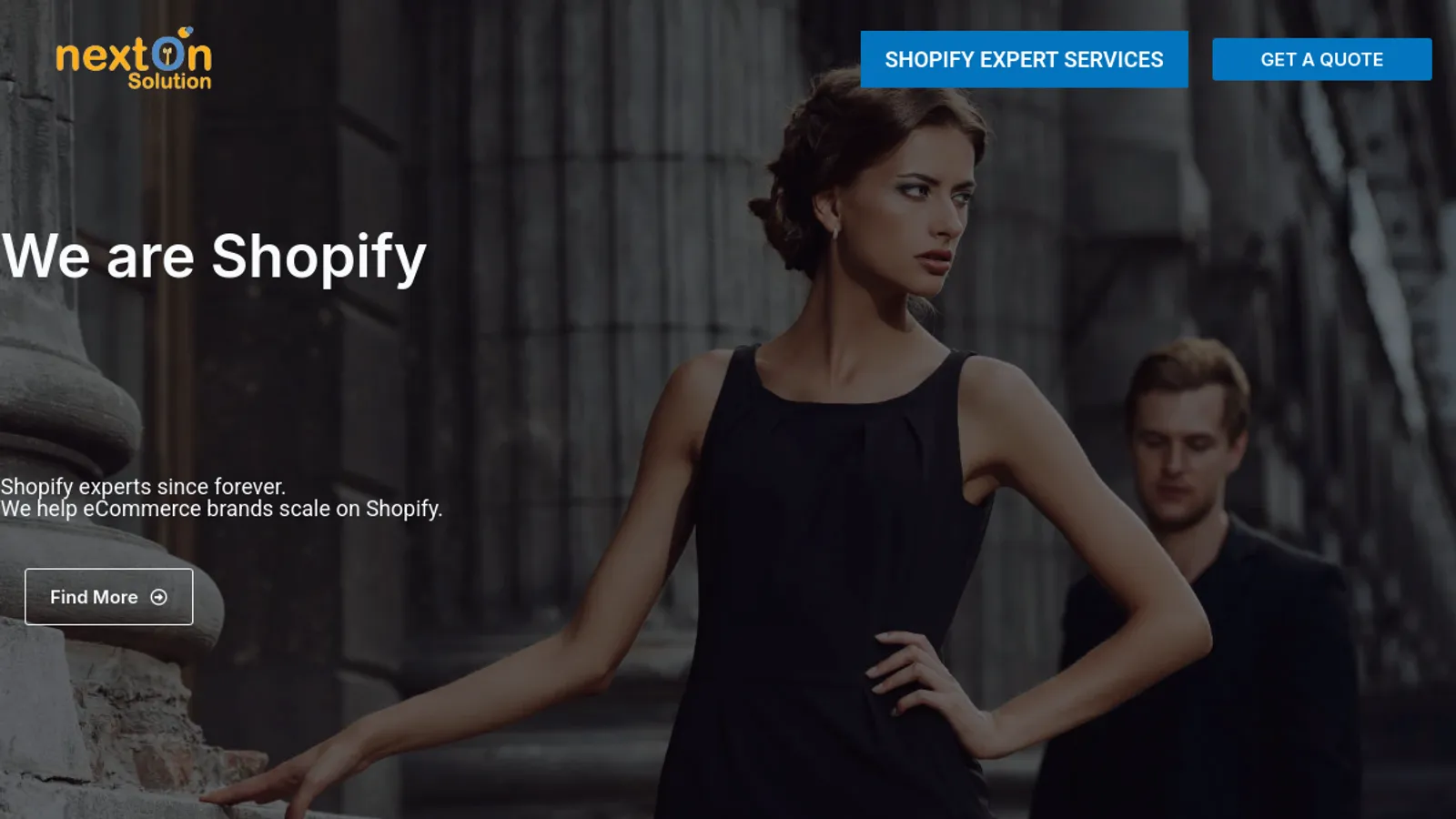 Screenshot of the NextOn Solution homepage