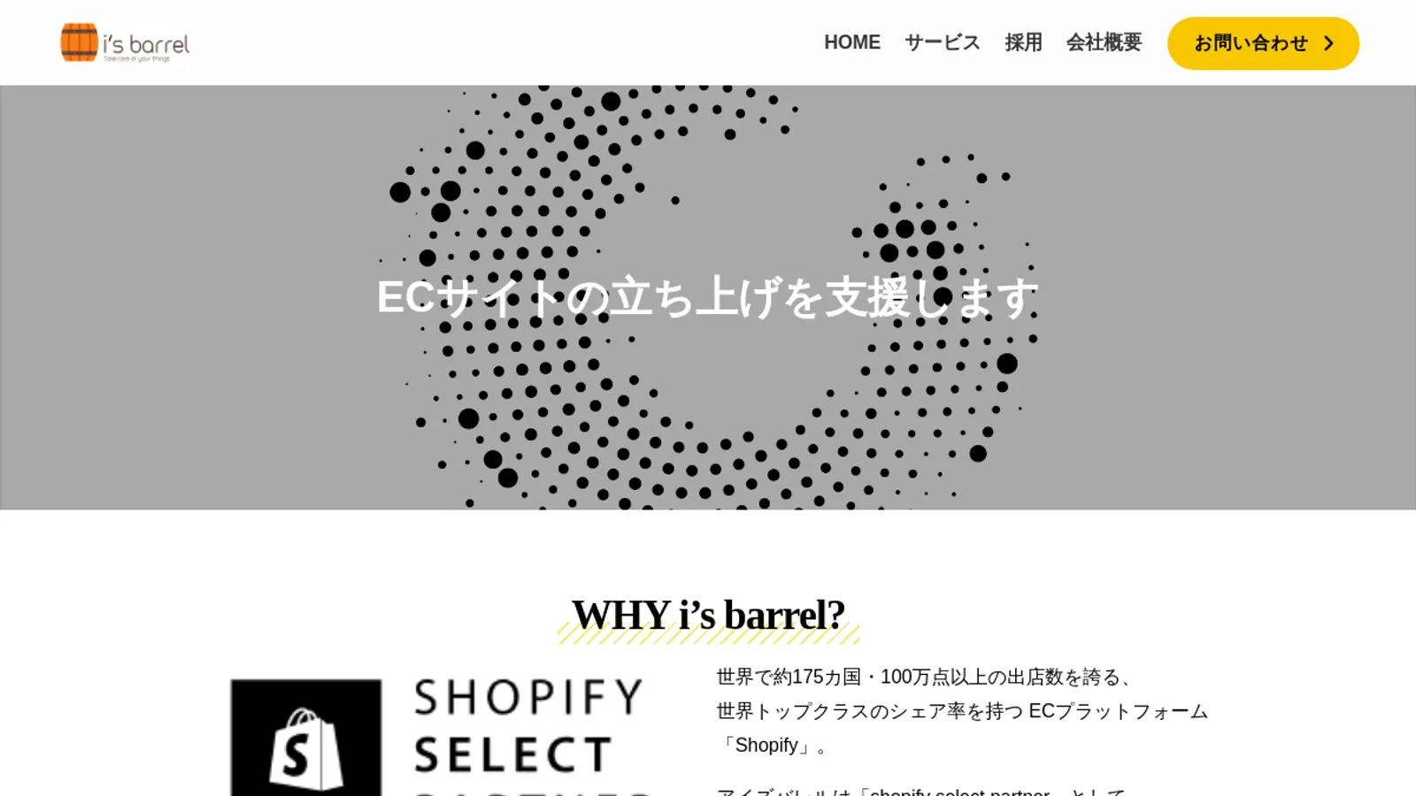 Screenshot of the 株式会社アイズバレル homepage