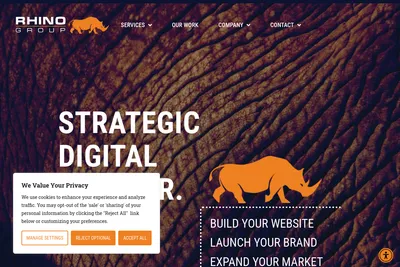 Screenshot of the Rhino Group homepage