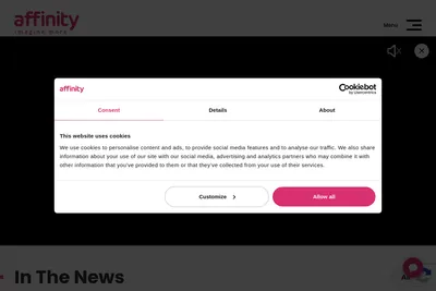 Screenshot of the Affinity Agency homepage