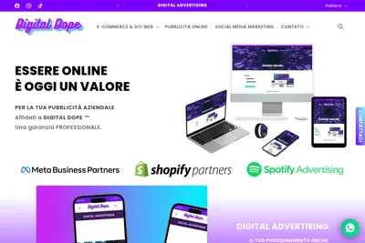 Screenshot of the Digital Dope Italia homepage