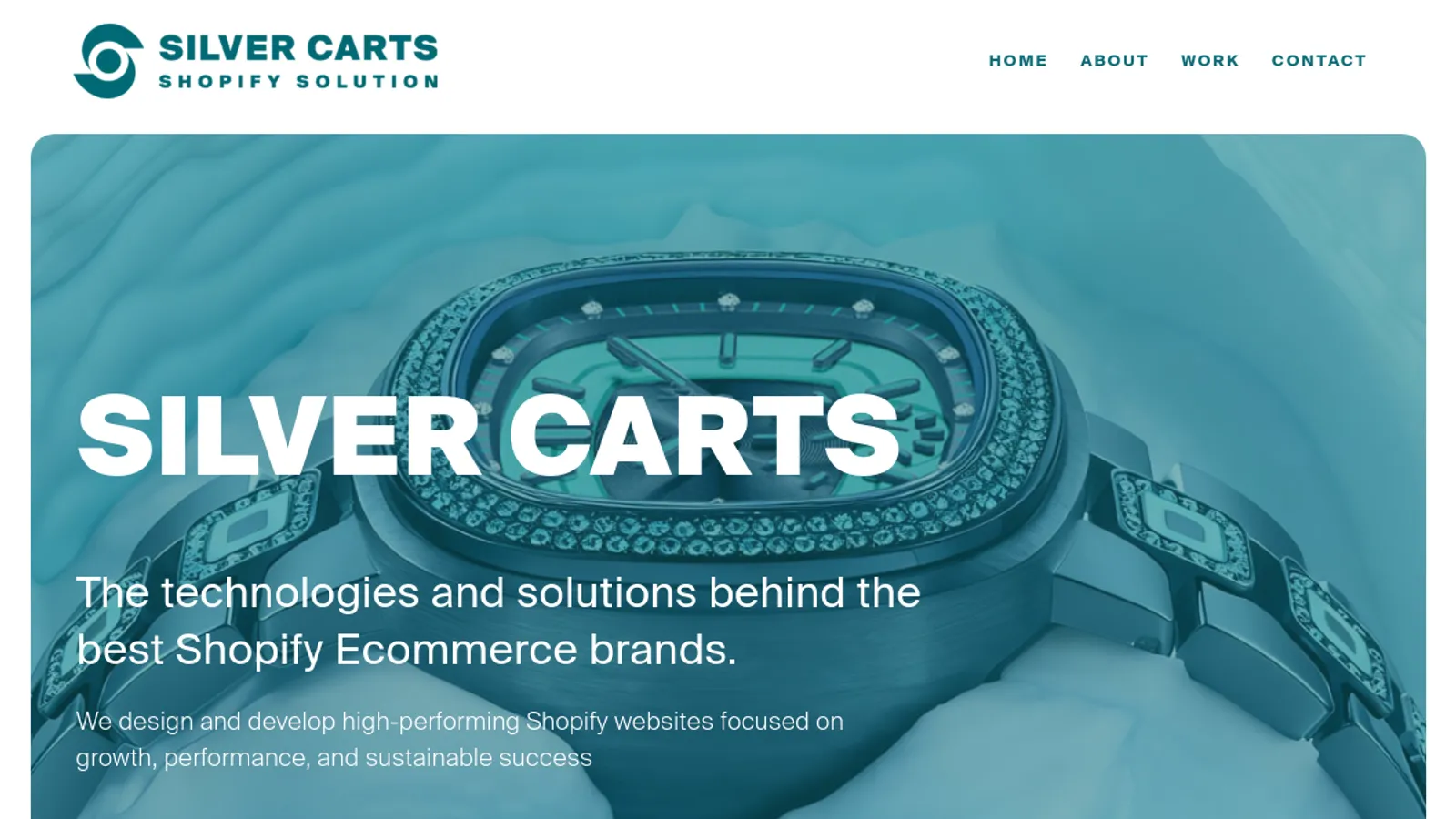 Screenshot of the Silver Carts homepage