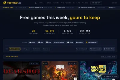Screenshot of the FreeToKeep.GG homepage