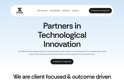 Screenshot of the Staxd Pty ltd homepage