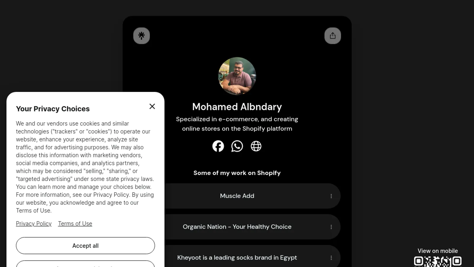 Screenshot of the Mohamed Albndary (Bindw EDX) homepage