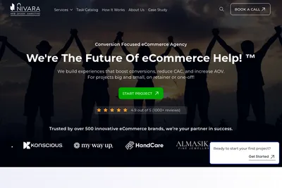 Screenshot of the Nivara Commerce homepage