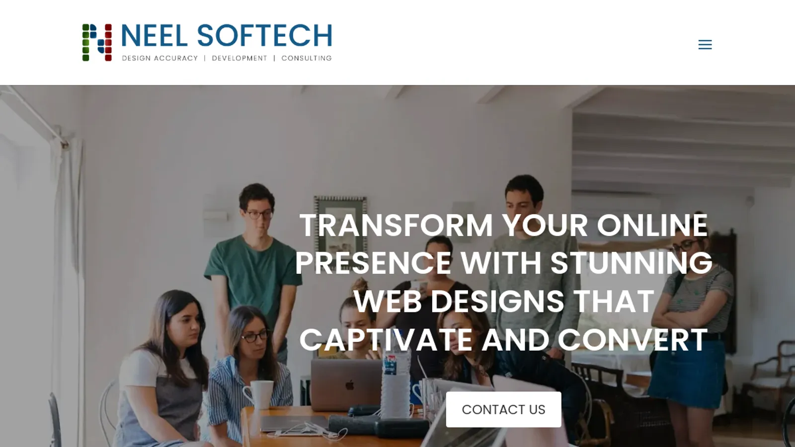 Screenshot of the Neel Softech homepage