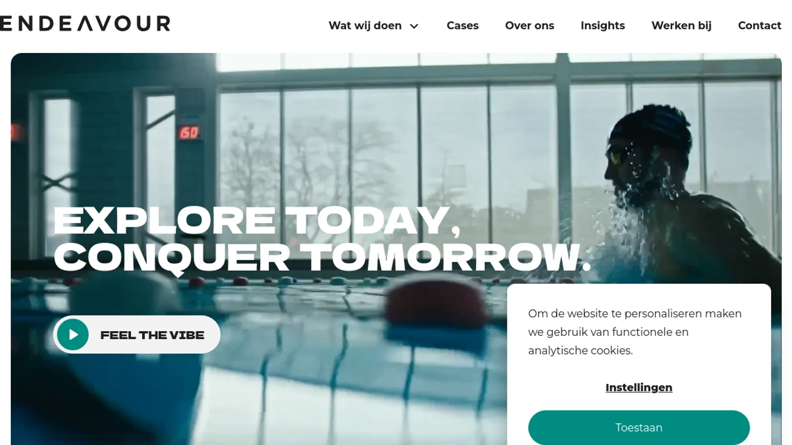Screenshot of the Endeavour BV homepage
