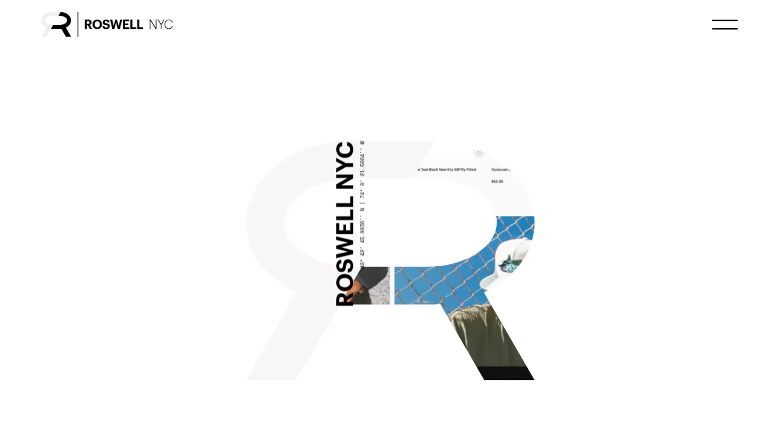 Screenshot of the Roswell NYC homepage