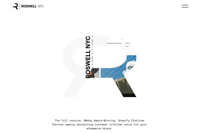 Screenshot of the Roswell NYC homepage