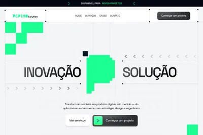 Screenshot of the Pepino Solution homepage