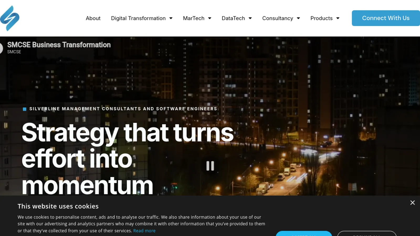 Screenshot of the SMCSE Solutions PVT LTD homepage