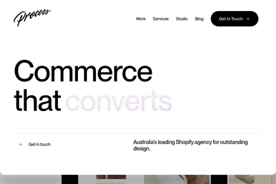 Screenshot of the Process homepage