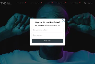 Screenshot of the TDMC homepage
