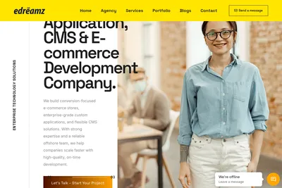 Screenshot of the Edreamz Technologies homepage