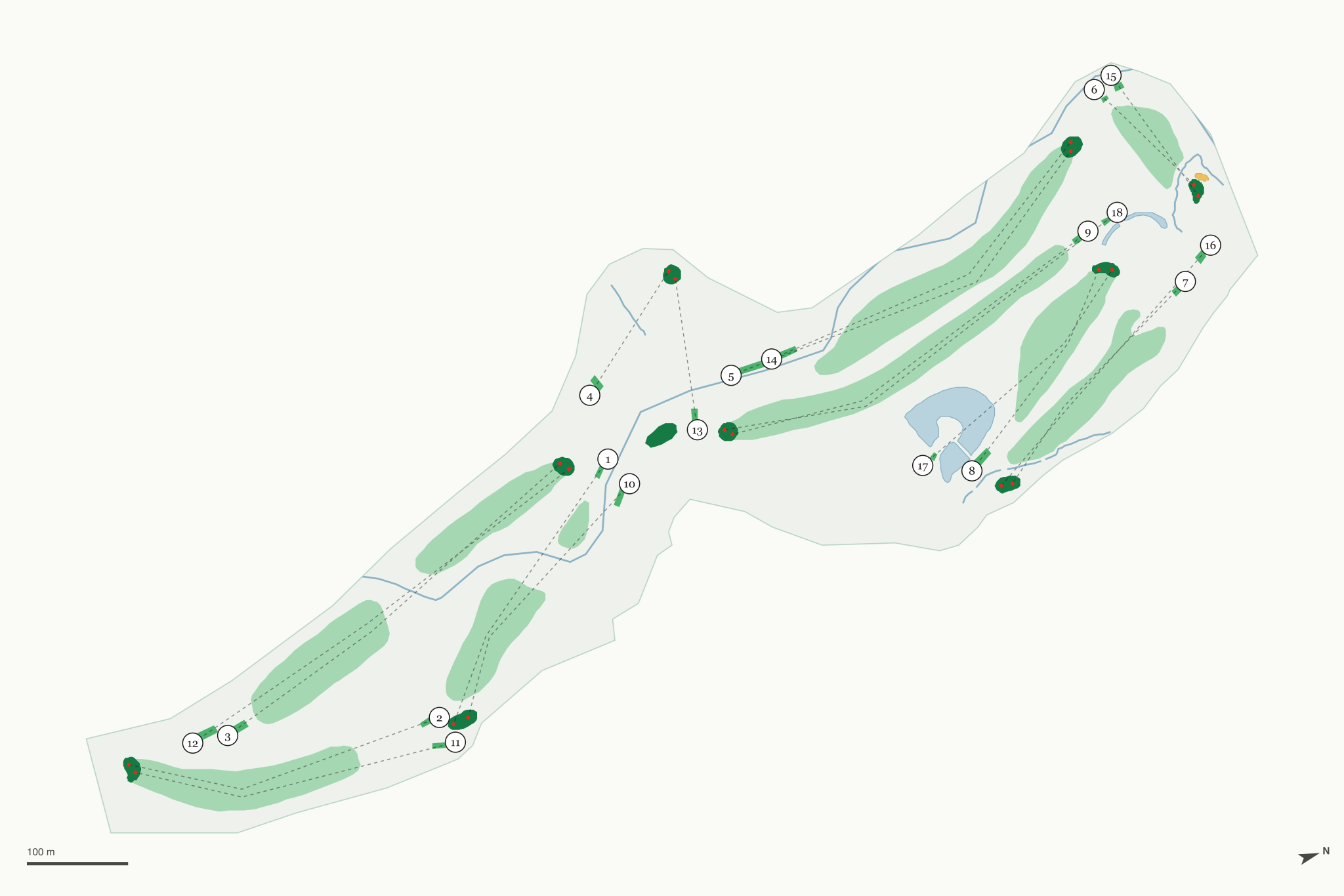 Map of Cedar Bend Golf Course