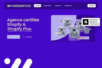 Screenshot of the Webesencia homepage