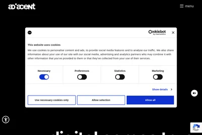 Screenshot of the Adiacent S.p.A. Società Benefit homepage